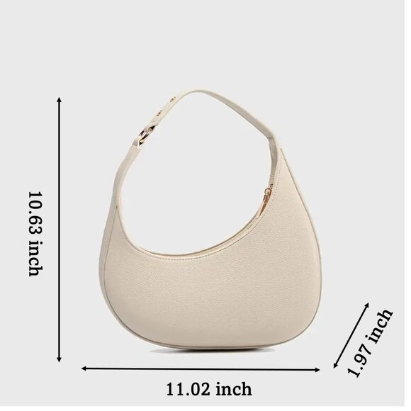 Elegant Leather Hobo Bag - White - Picture 2 of 10